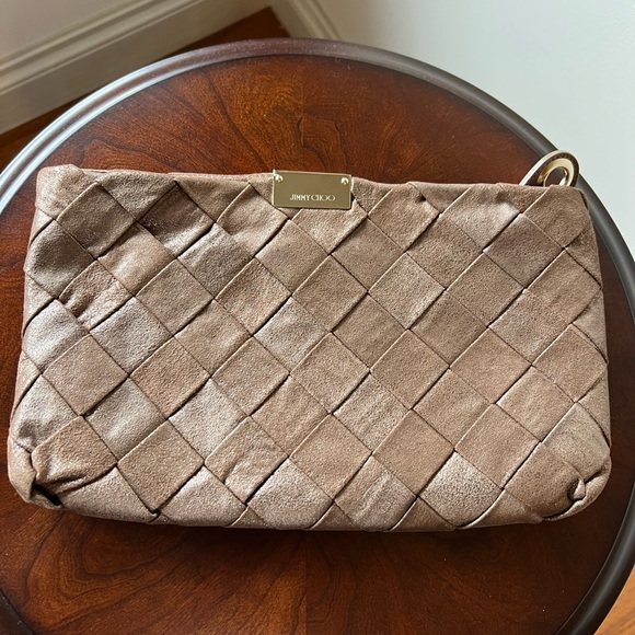 Jimmy Choo Handbags - Jimmy Choo Woven Suede Clutch